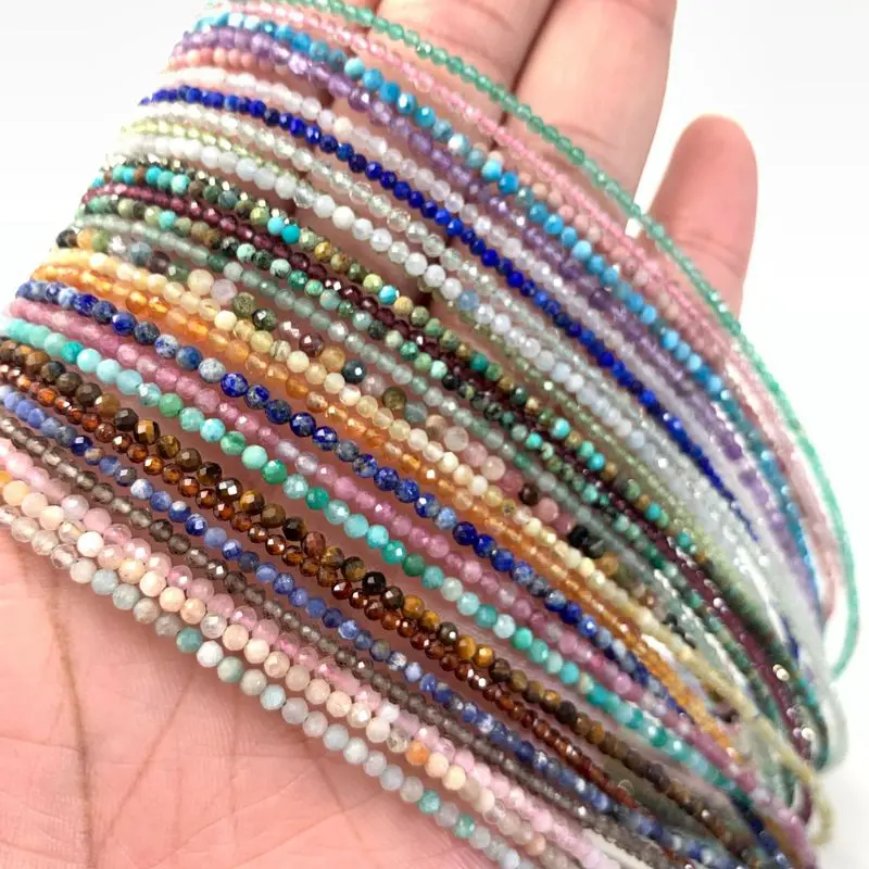 Natürlicher Kristallquarz-Achat-Turmalin-Stein, 2–3 mm, Schneidperlen, Mini-Halsketten, Armband eignen sich für Geschenke für Männer und Frauen – Detail 14
