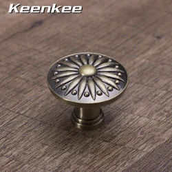 4PCS Vintage Antique Brass Copper Color Wooden Furniture Door Handles Drawer Knobs & Pull for Kitchen Cabinet Closet Cupboard