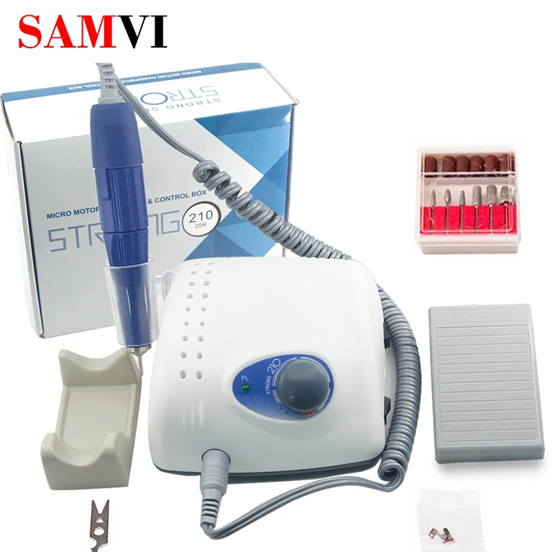 

65W 35000RPM Electric Nail Drill Machine 105L Strong 210 Model 204 Handpiece Manicure Pedicure Nail File Bit Nail Art Equipment