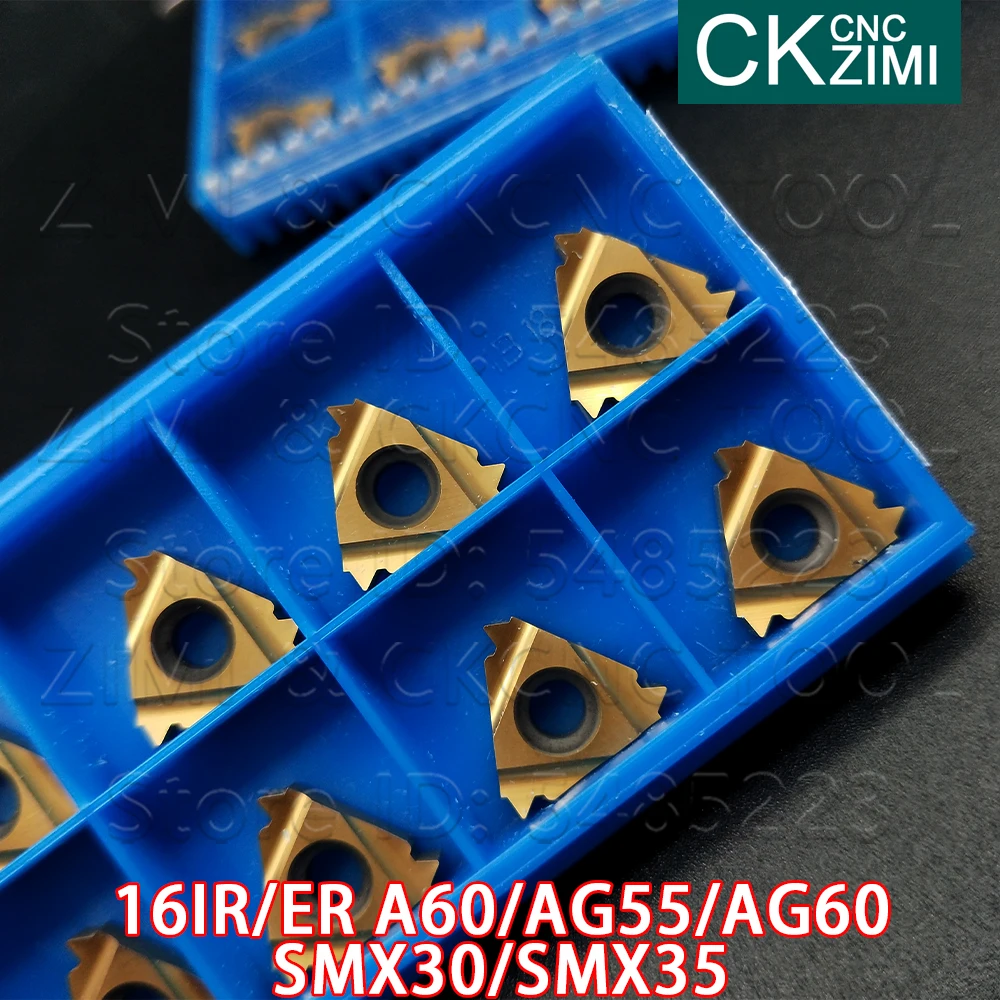 16IR 16ER A60 AG55 AG60 SMX30 SMX35 Internal Benang Eksternal Turning Sisipan CNC Alat Sisipan Ulir Mengubah Sisipan