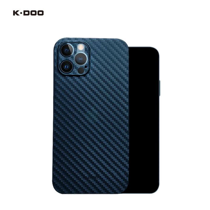 

K-DOO Air Carbons Back Cover Paper, 0.4mm Thickness Ultra Thin Fiber Pattern Phone Case for iPhone 12, 12pro, 12mini, 12Promax