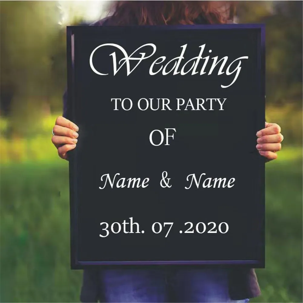 Wedding Decor Decoration Welcome Sign Personalized Wedding Stickers Mural Vinyl Custom Decal Painted for Wedding Display