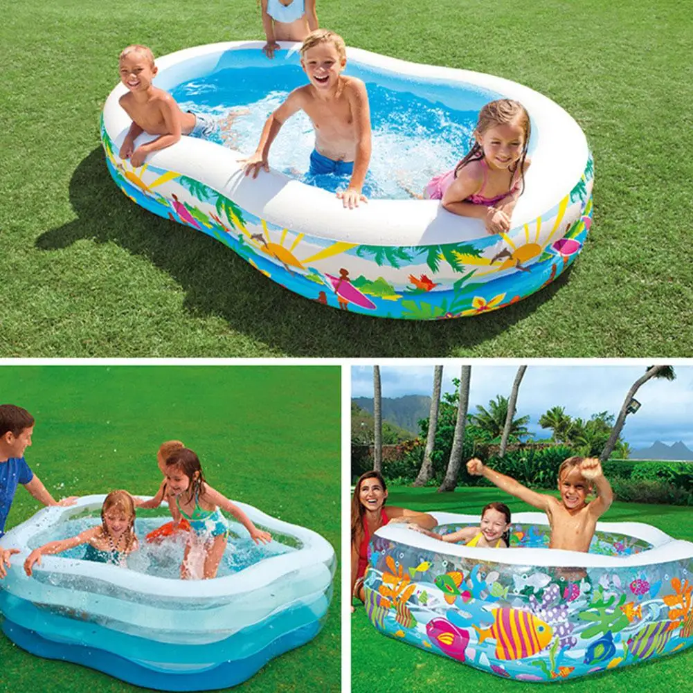 Family Inflatable Swimming Pool For Child Adult Bathing Tub Layered Home Use Kids Paddling Pool Summer Water Party Toys Dropship