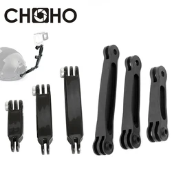 Aluminium 3 way adjustable Helmet Extension Arm Long & Short  + Screw selfie stick For Gopro 13 12 DJI OSMO Action 4 Accessories