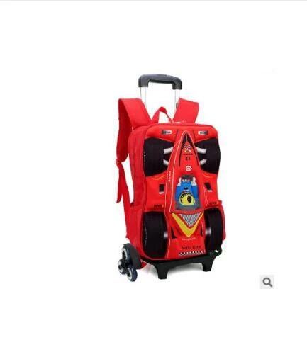 kid School Backpack On wheels Trolley School bag for boy kid\'s luggage car Trolley Rolling Bag Children School Backpack for kids