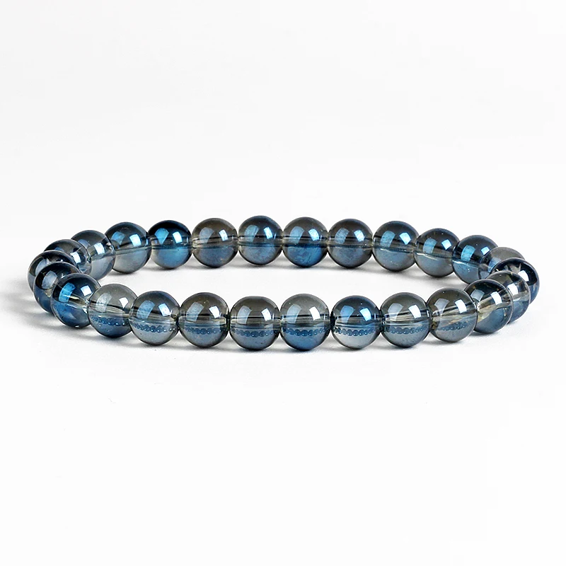 Image 7: Bracelets en pierre Flash naturelle pour femmes et hommes, Labradorite énergétique, fait à la main, Couple, Reiki, pierre de lune, bijoux Pulsera