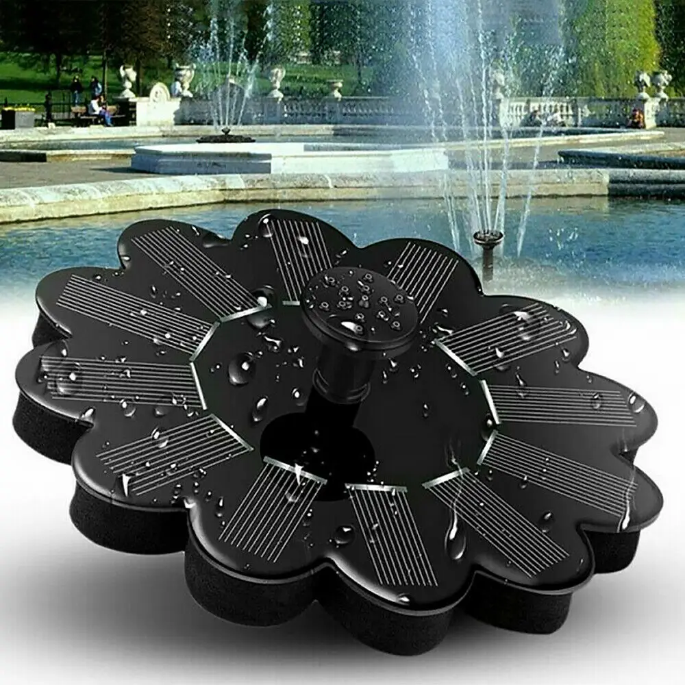 Solar Powered Fountain Pool Lake Pond Mini Water Fountain Pump Aquarium Bird Bath Floating Water Fountain Pump Garden Decor