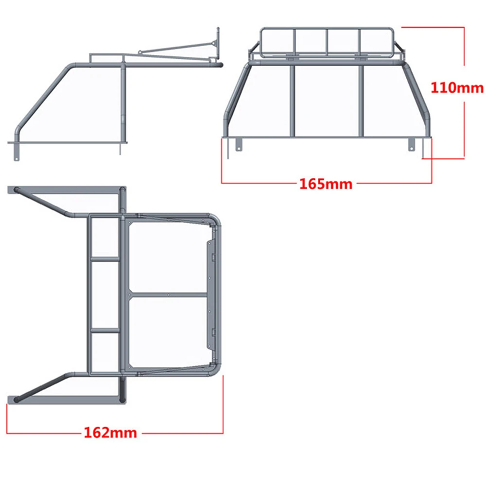 Roll Cage Luggage Rack With Ipf Lamp Light Frame for RC4WD 1/10 TF2 Mojave RC Car Model Kits