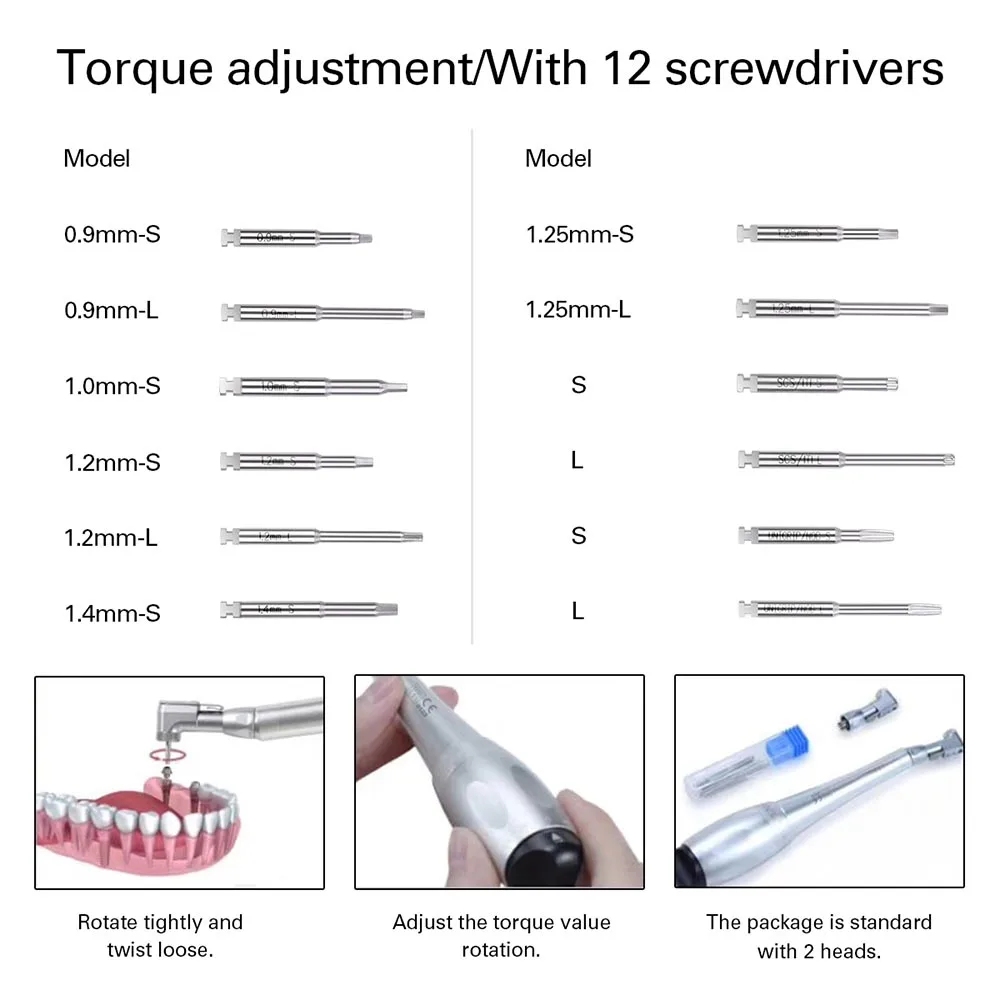 Azdent rękojeści stomatologicznej uniwersalny moment obrotowy implantu z kluczem kierowniczym głowica zatrzaskowa do wkręcania elementów