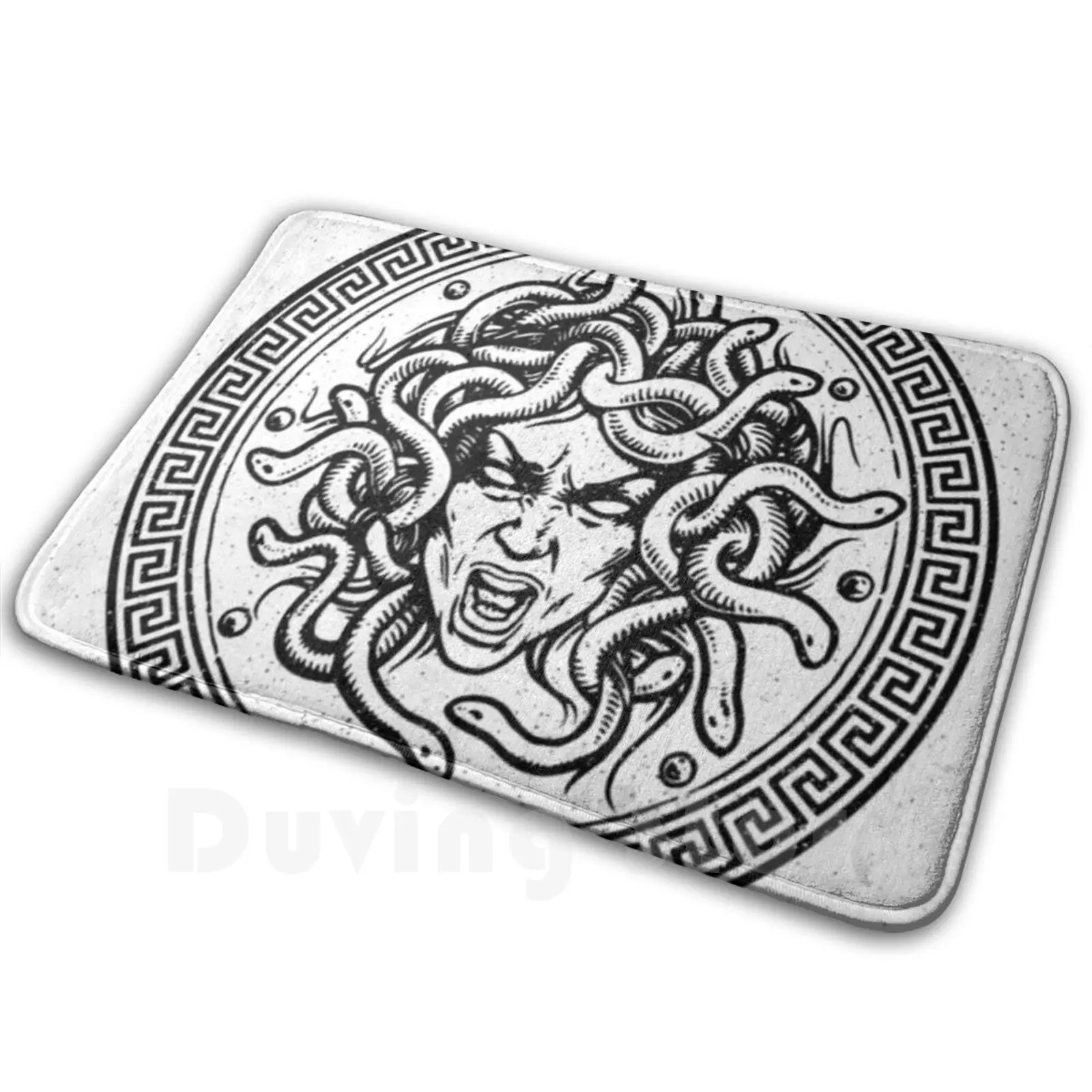 Carpet Mat Rug Cushion Soft Non-Slip Greece Vintage Antiquity Greek Former Divinity God God Mythology Symbol Emblem Pattern