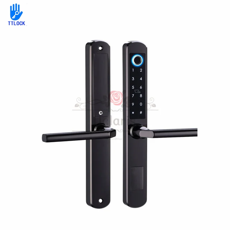 TTLock Smart Fingerprint Digital Door Lock For Aluminum Glass Doors Electronic Home Lock With Bluetooth APP Password,Card,Key