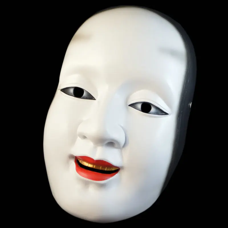 Japanese Noh Mask Shite Dance Drama Cosplay Resin Realistic Horrific Masks Anime Role Play Masquerade Halloween Prop High-Grade