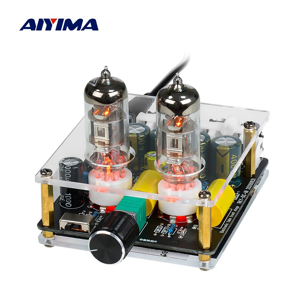 AIYIMA Audio Upgraded 6A2 Tube Preamplifier HIFI Tube Stereo Preamp Bile Buffer AMP Speaker Power Amplifier Home Theater DIY