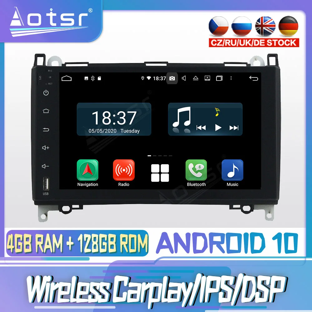 Android 10 PX6 128G For BENZ A-W169 B-W245 Vito 2005 DVD GPS Navigation Auto Radio Stereo Video Multimedia Player HeadUnit 2din