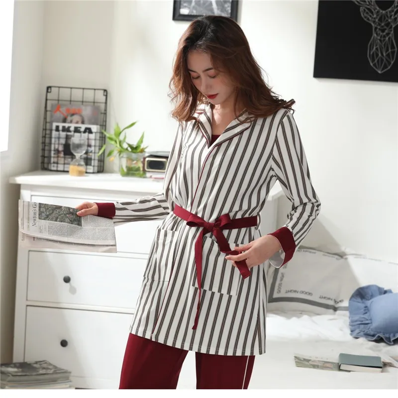 3Pcs/Set Pregnancy Maternity Pajamas cotton Nursing Sleepwear Pregnant long sleeve Breastfeeding Nightgown Maternity clothes