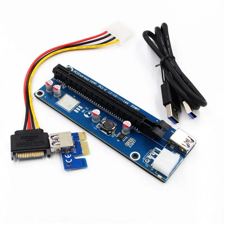 PCI-E Express USB3.0 1x to16x موسع الناهض بطاقة محول SATA كابل الطاقة لوحة دارات مطبوعة