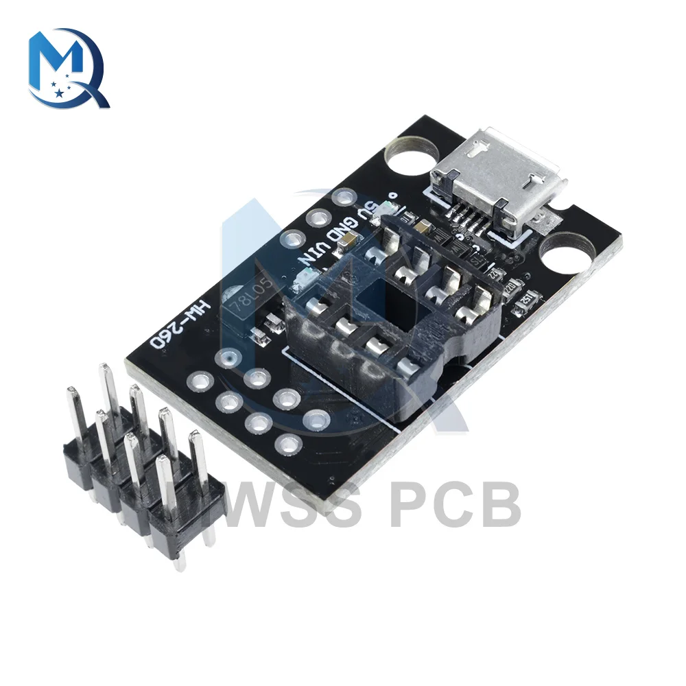 ATTINY Development Programming Board pluggable ATtiny13A / ATtiny25 / ATtiny45 / ATtiny85 DIP-8 pin ​Development Board