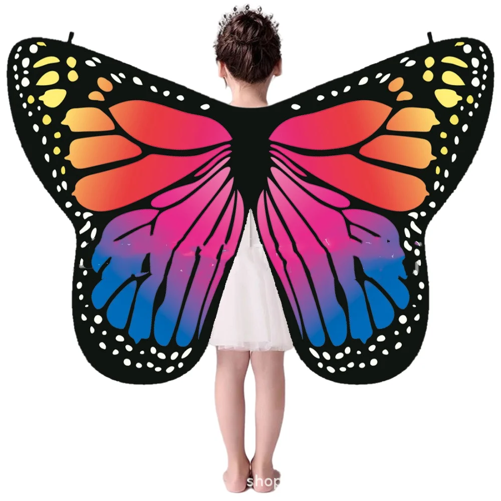 Carnival Women\'s Monarch Butterfly Wings Animal Dress Up Butterfly Wings Costume Nymph Pixie Shawl Soft Chiffon Kids Cosplay