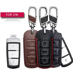 Leather Car Key Case Cover For Vw Volkswagen CC Passat CC b6 b7 Protection Key Shell Skin Bag Only case