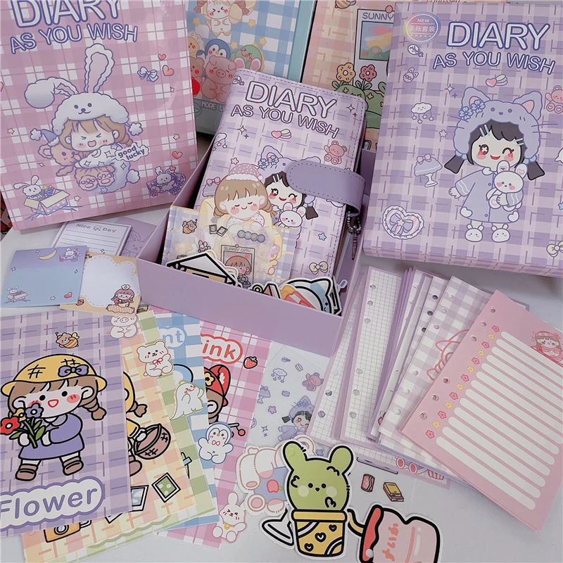 Sharkbang A6 Journal Notebook Gift Set 90 Sheets Papers Binder Dairy Loose Leaf Notebooks Agenda Bullet Stationery Supplies