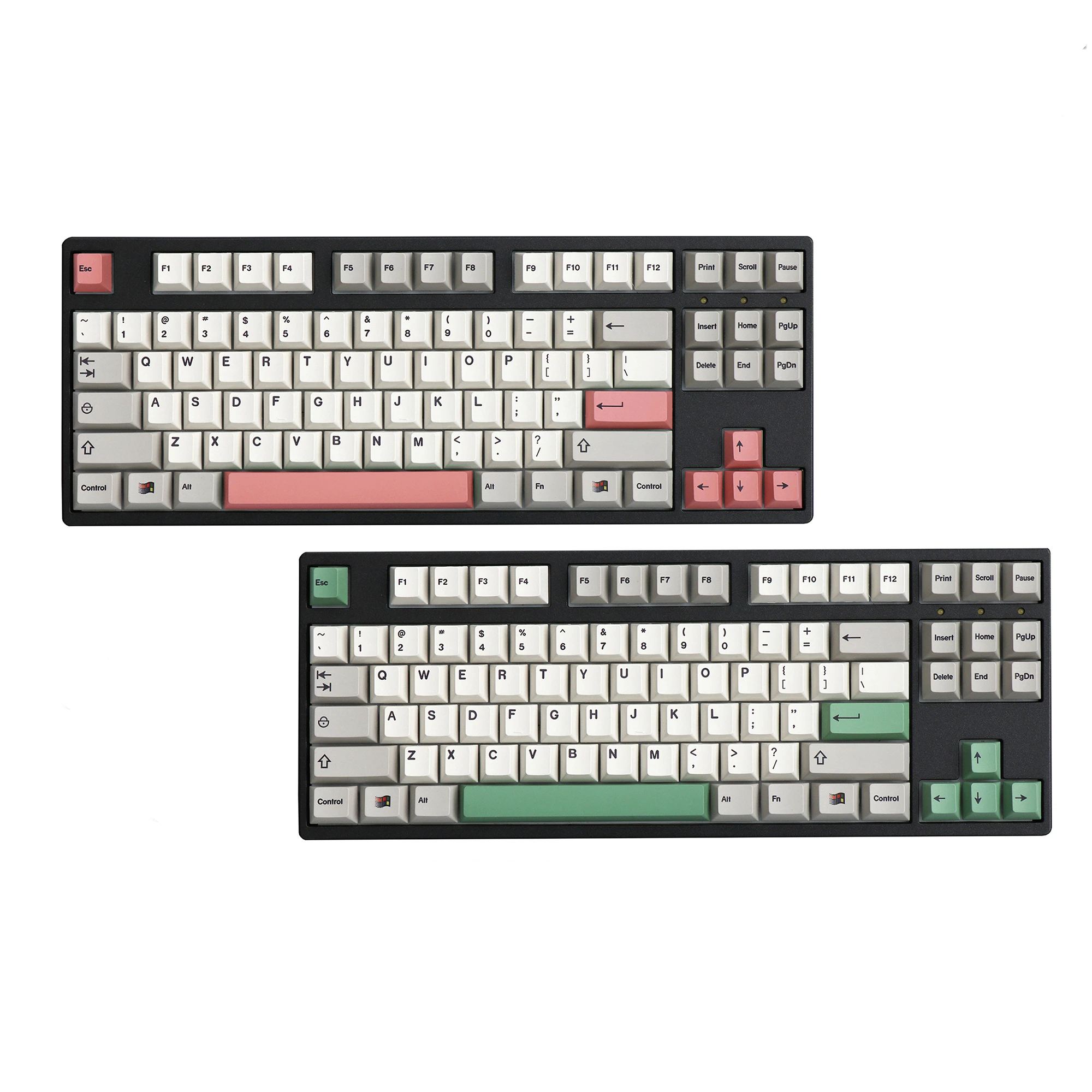 

153 Keys/set Retro Grey White Keycaps PBT Dye Subbed Key Caps Cherry Profile GMK 9009 Keycap For MX Switch Mechanical Keyboard