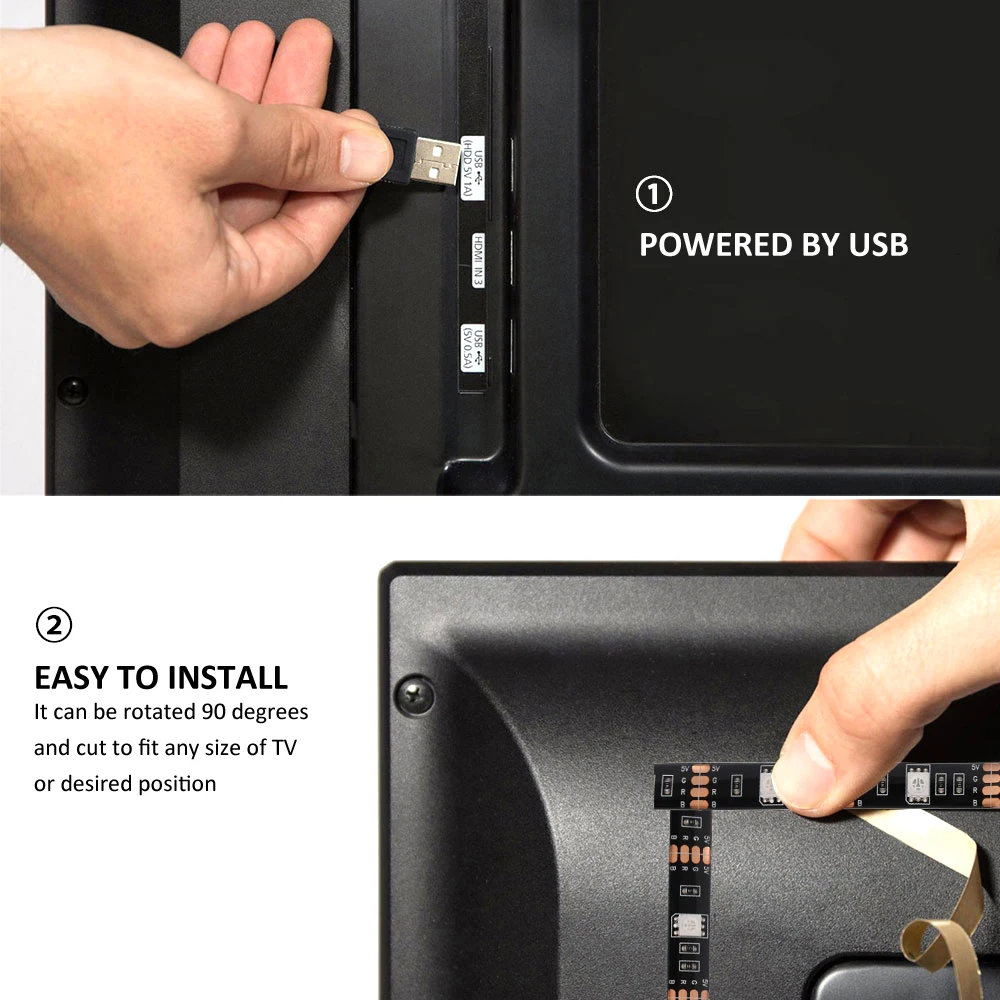 1-10M RGB 5050 5V USB LED Strip Lights Bluetooth RGB Lights Flexible LED Lamp Tape Ribbon TV Desktop Screen BackLight Diode Tape