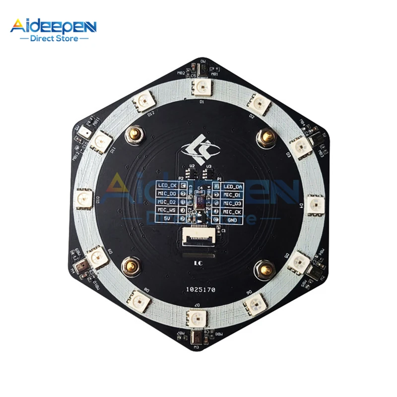 6+1 I2S Microphone Array Module Voice Recognition Programable RGB LED Display K210 Development Board With Cable