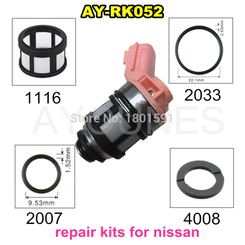 auto parts fuel injector repair kits for fuel injection 16600-9S200 16600-1B000 for Nissan JS23-4 Repalce parts(AY-RK052)