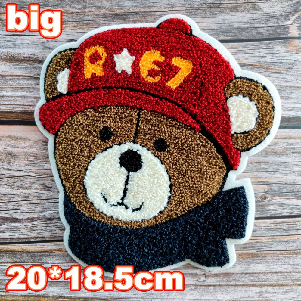 embroidery chenille letter bear patch,embroidered animal cartoon towel patches for coats bears badges girls appliques A211246