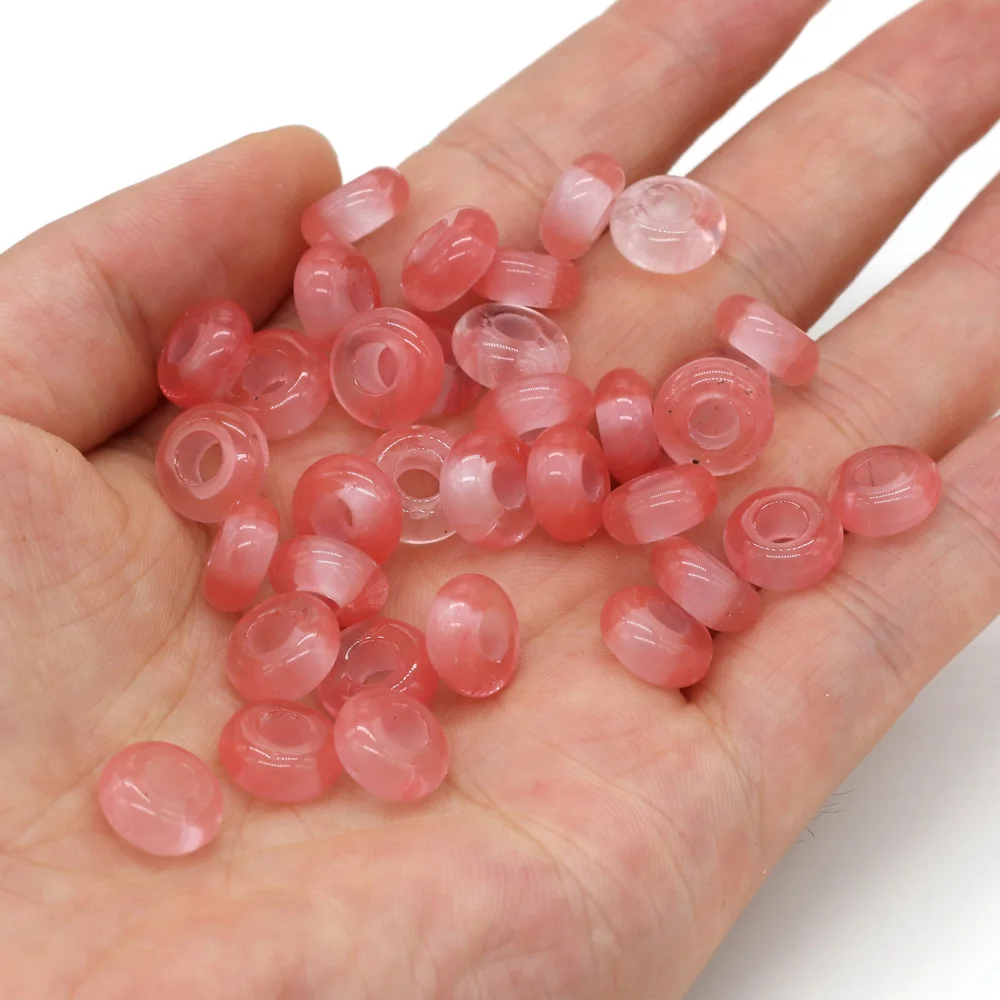Großhandel 100 Stück Natursteinperlen, großes Loch, Abacus-Form, Agts-Steinperlen für die Herstellung von Schmuck, Halsketten, Loch 4 mm, Größe 5 x 10 mm – Detail 13