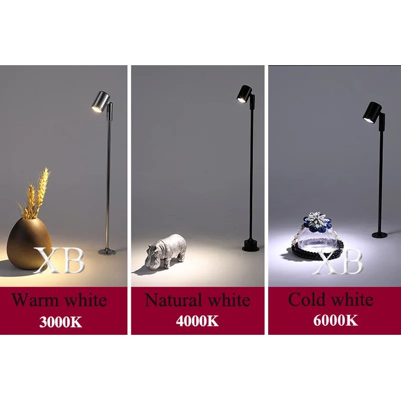 Adjustable spotlights Surface Mounted 3W DC12V Led Showcase Light For Exhibition Display 300mm AC85-265V Led Mini Spot Jewelry