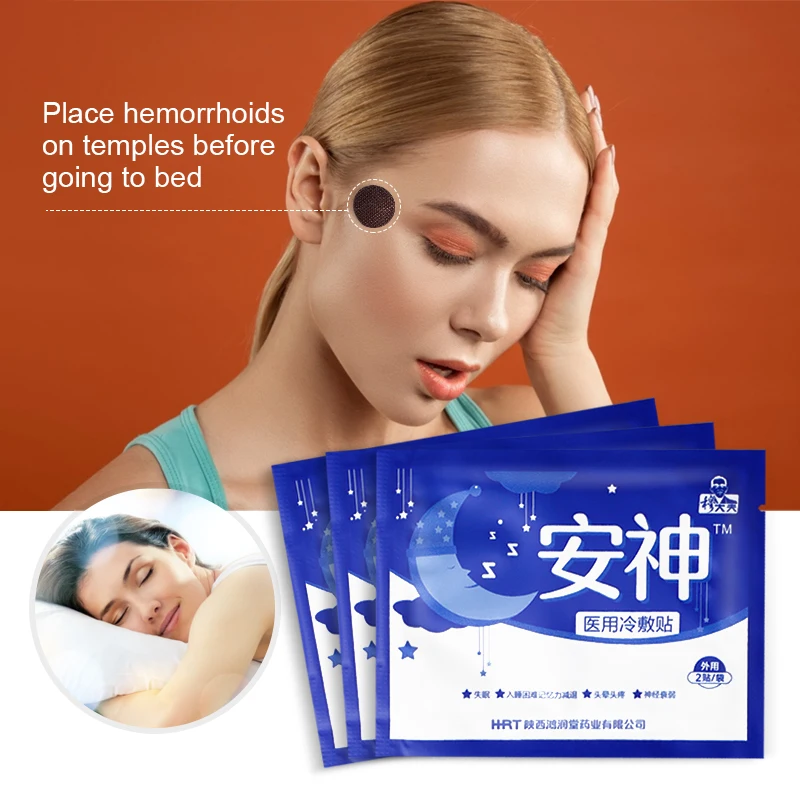 6pcs/3bags Sleep Stickers Relieve Headache Medical Plaster Anxiety Essential Oil Improve Insomnia Body Relax Pain Relief Patch