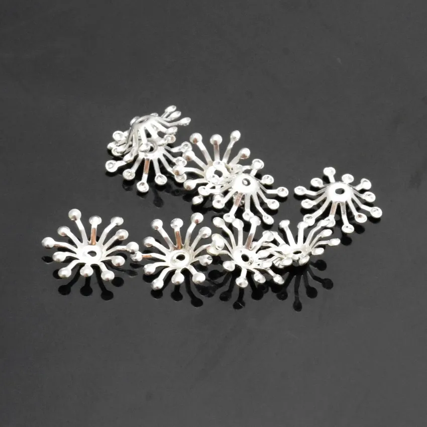 100 Chiếc Bông Tai Filigree Hoa Đeo Đầu Kết Nối Tôn Dáng Quà Tặng Trang Trí DIY Phát Hiện 15x13mm