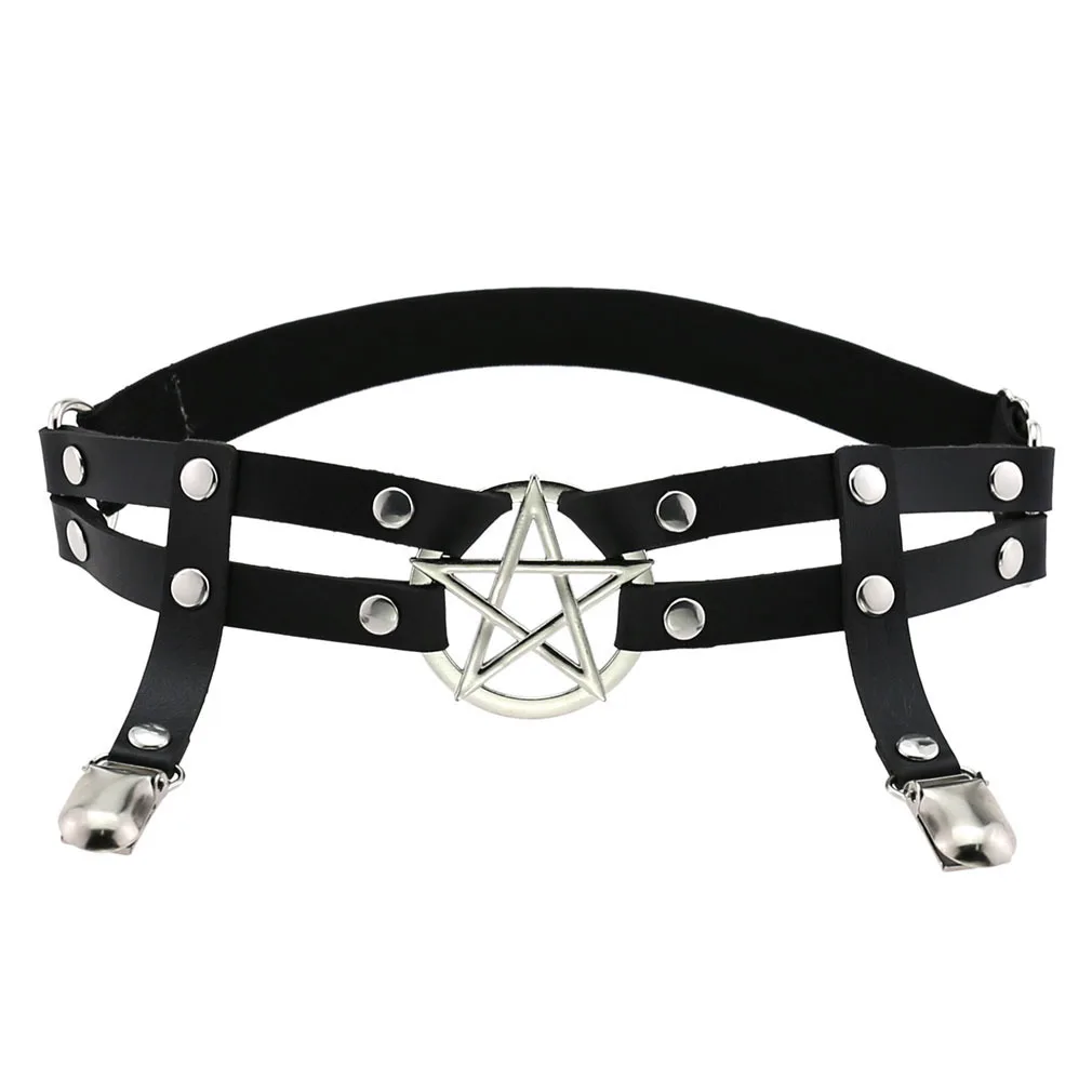 Leg Strap Garter Belt  Pentagram Thigh Harness Women Girls Goth Cosplay Accessories Harajuku Egirl Jewelry