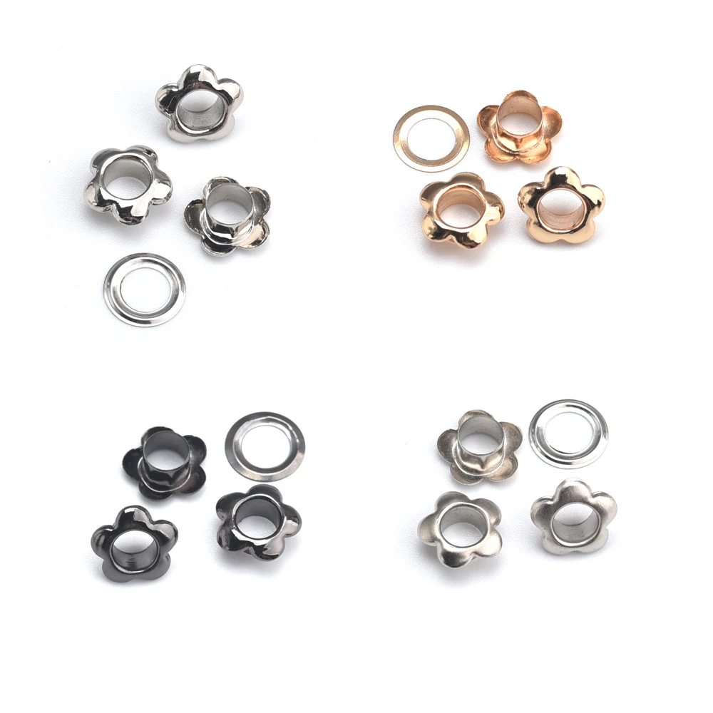 200 مجموعات/وحدة الداخلية ثقب 6 مللي متر المعادن النحاس الثقوب غسالة زهرة شكل الحلقات المعدنية الفضة/أسود/الذهب السفينة حرة JY-015 #1