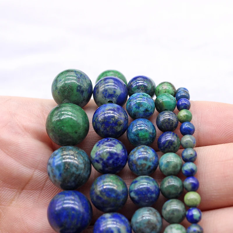 Natural Gem Stone Lapis Lazuli Malachite Round Beads 4/6/8/10/12mm DIY Charm Bracelet Necklace For Jewelry Making