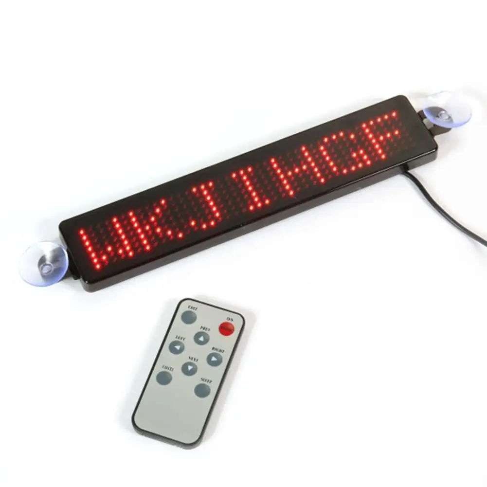 자동차 LED 프로그래밍 가능 사인 이동 스크롤링 메시지 디스플레이 보드 화면, 23cm x 5cm x 1cm, 12V