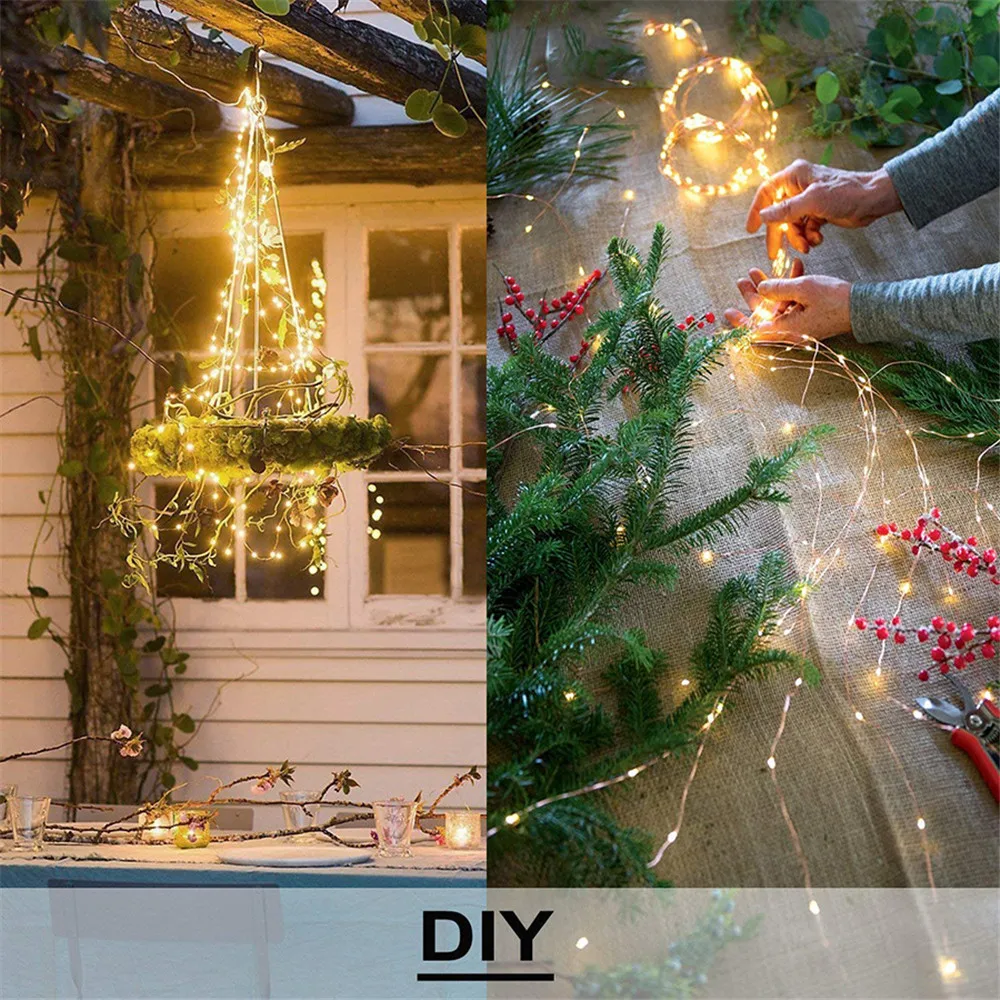 200/280 LEDs Tree Vines Copper Wire String Lights Outdoor Branch Waterfall Lights with Timer Function for Garden Christmas Tree