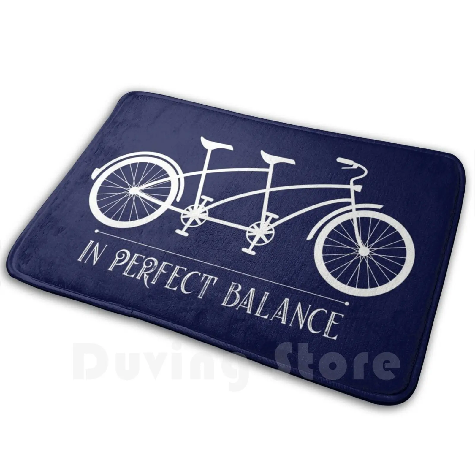 In Perfect Balance Two-Wheeler Tandem Bike Graphic Carpet Mat Rug Cushion Soft Tandem Bike Bikes Cycle Bicycle