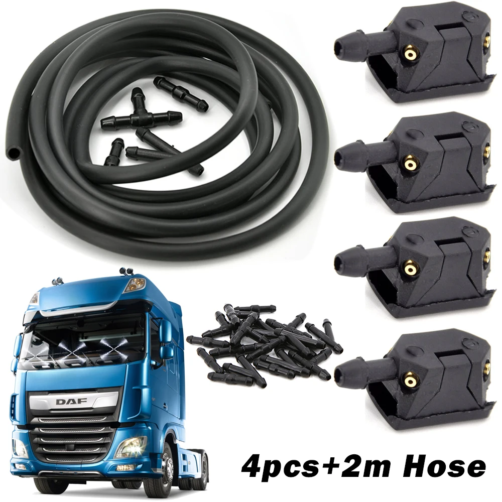 

Car 4 Way Windscreen Washer Wiper Blade Water Spray Jets Nozzles For DAF XF 105 95 xf105 xf95 95XF F85 F95 Trucks Hose Tube Pipe