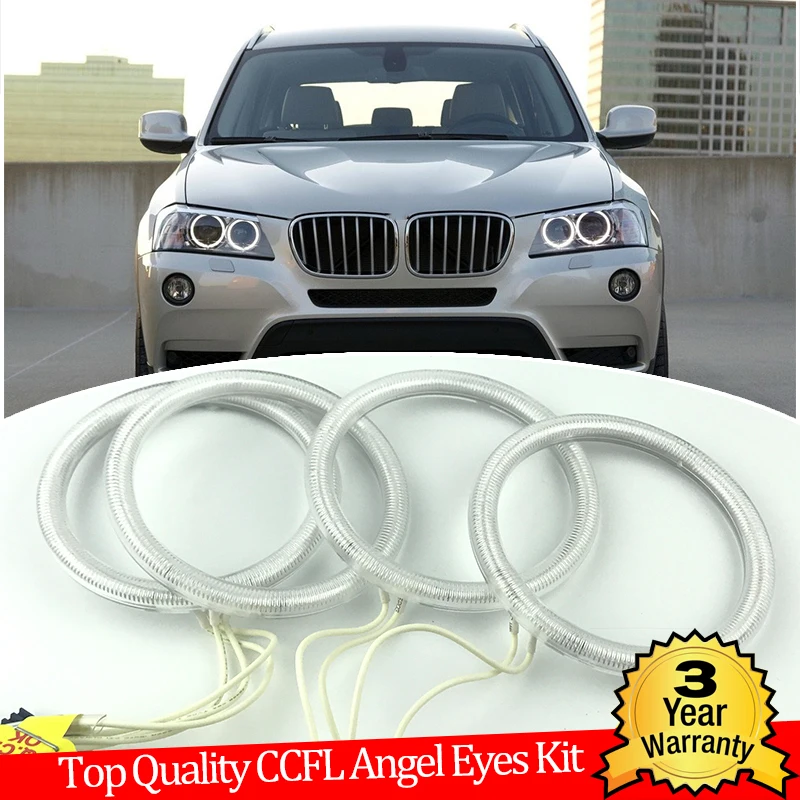 

Hight Quality CCFL Angel Eyes Kit Warm White Halo Ring For BMW X3 F25 2010 2011 2012 2013 2014 xenon headlight Demon Eye