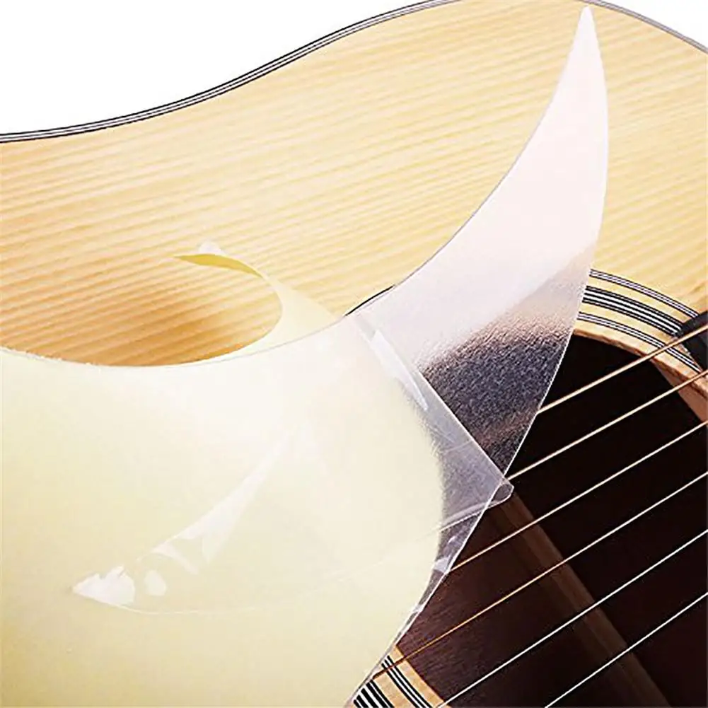 Transparent Acoustic Guitar Pickguard Droplets Non-Glue Self-Adhesive Pick Guard for 40/41 Inches Guitar Universal