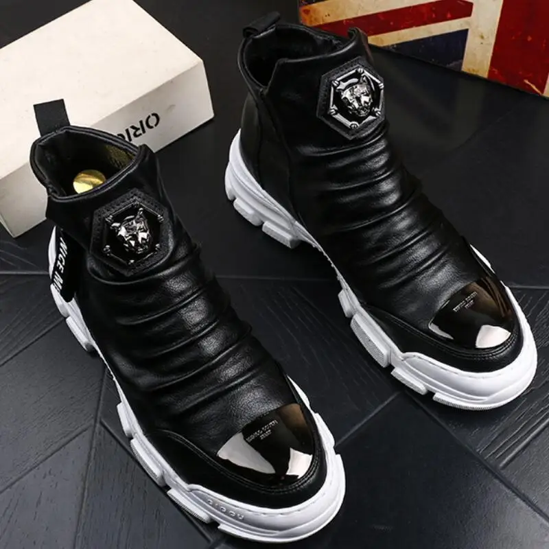 Zapatos informales de León loco para hombre, zapatillas masculinas suaves y absorbentes, de alta calidad, color negro y dorado, b5, novedad