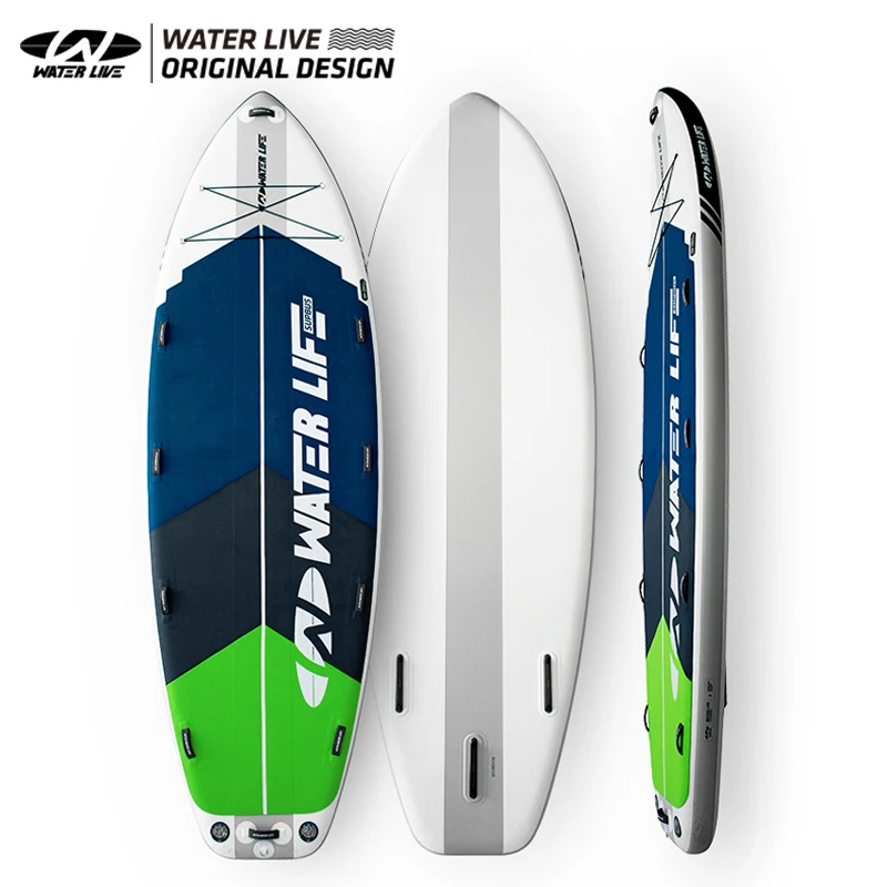 

WATERLIVE Monster 15' Fun Water SUP Board Inflatable Sapboard 3-4 People Stand Up Paddle PVC Board Wakeboard SUP Board Pump