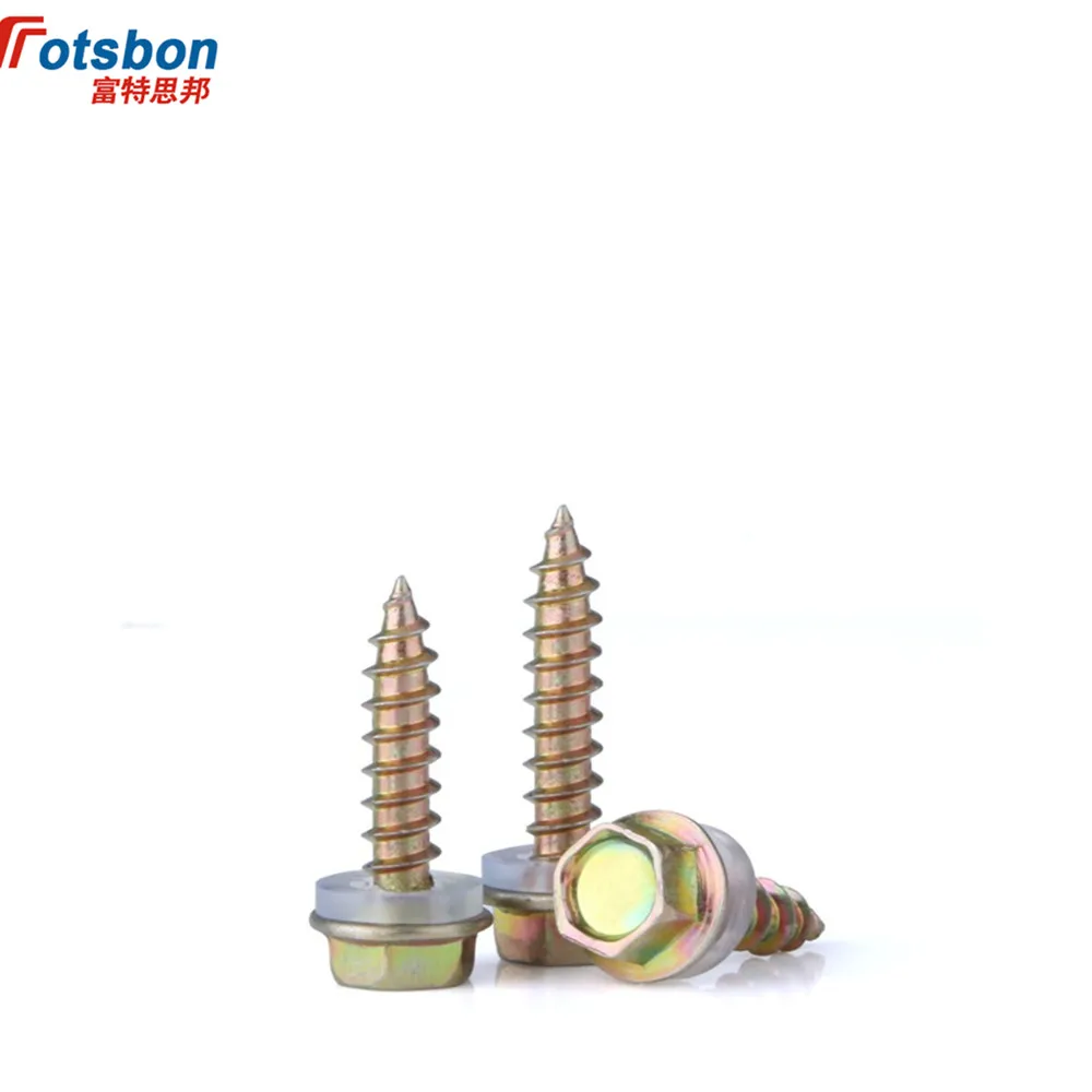 M5.2 M5.5 Hexagon Flange Tapping Screws With Thread Self-Tapping Drill Tail Screw Hex Vis Color Zinc Plated Carbon Steel DIN7504