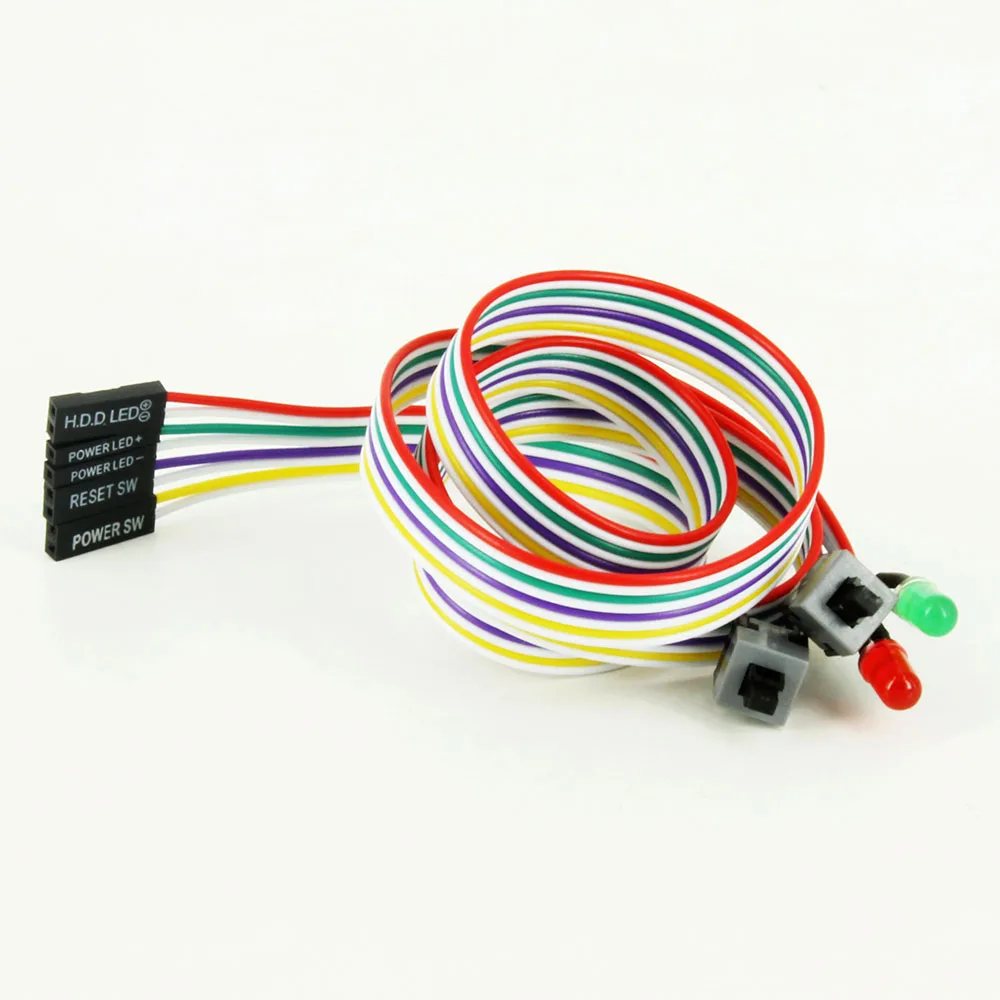 Câble d'alimentation pour carte mère PC, interrupteur à bouton, remplacement d'une alimentation cassée, indicateur HDD, Cristal des E/S, 65cm