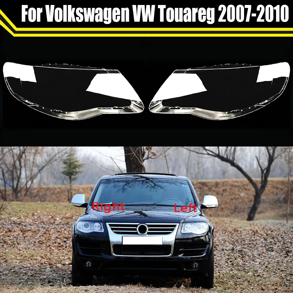 Lamp Case For Volkswagen VW Touareg 2007 2008 2009 2010 ​Car Front Glass Lens Caps Headlight Cover Auto Light Lampshade Shell