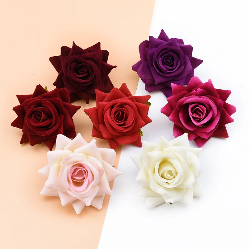 100pcs roses Artificial flowers Home decoration accessories Wedding decoration Diy Gifts box Scrapbook Christmas Brooch Headwear