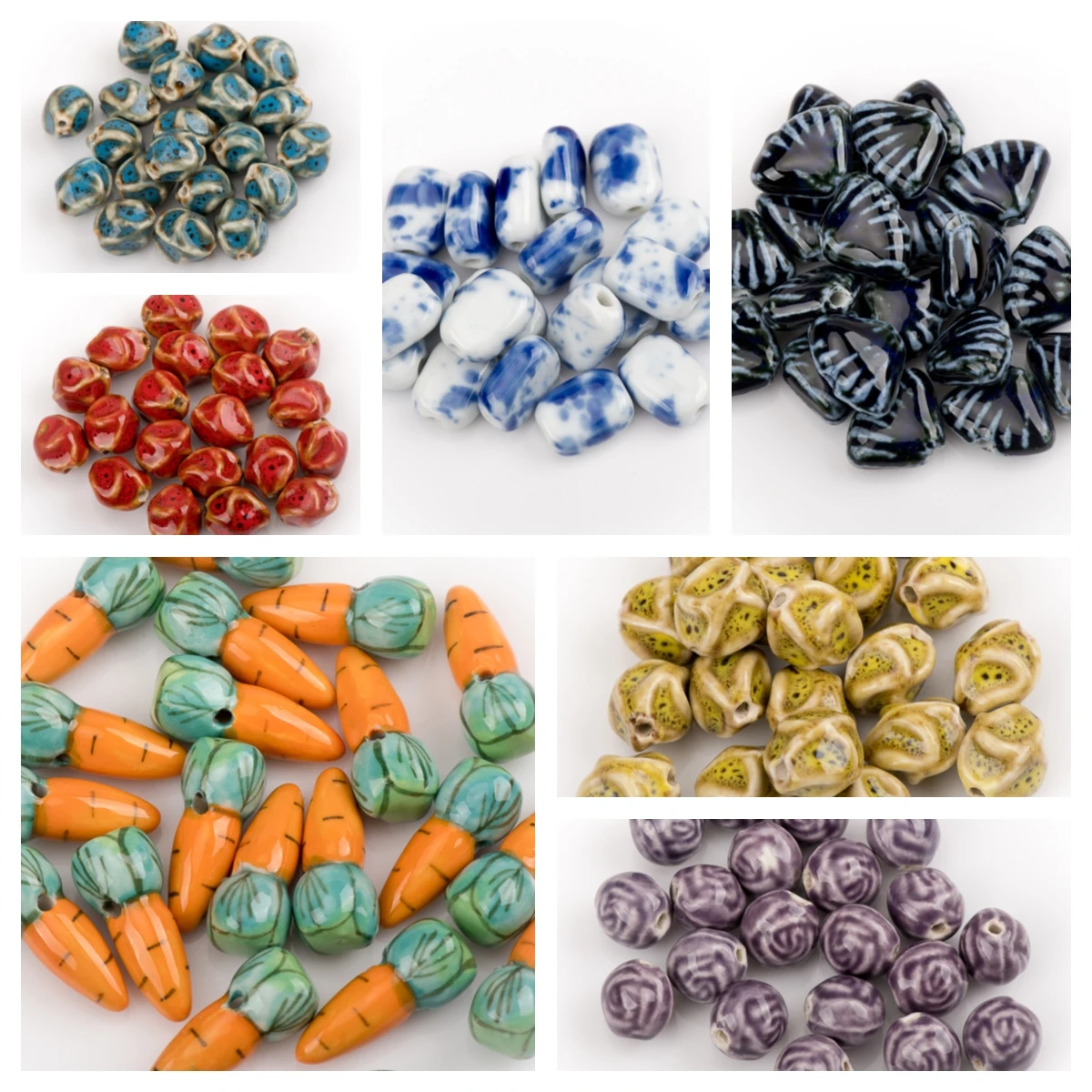 Various Styles Flower Shaped Beads Dumpling Shape Beads Materials Manual Accessories Diy Necklace #5339