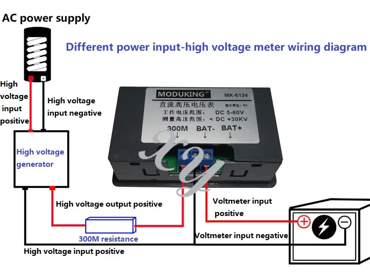 Imagem -04 - Medidor de Alta Tensão dc Display Digital Voltímetro Alta Tensão Tester Gerador Eletrostático 100v 5ma Dc30kv50kv